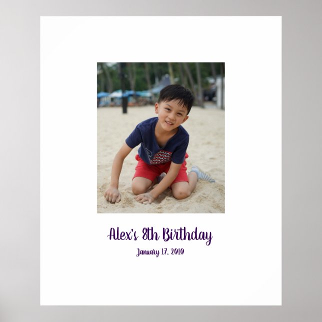 Kid åttaårsdag 8:e inloggning i Party Board 8 Poster (Framsidan)