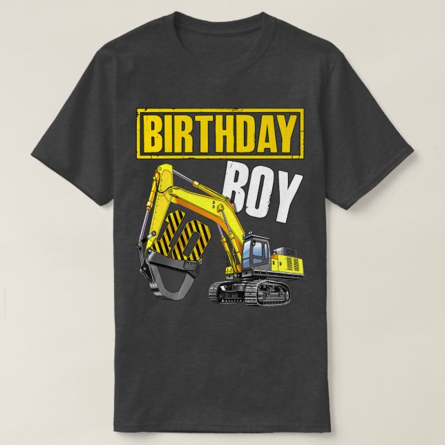 Kid Birthday Boy 10th Vehicle 10 Year Old Construc T Shirt (Design framsida)