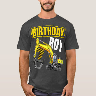Kid Birthday Boy 7th Vehicle 7 Years Old Construct T Shirt