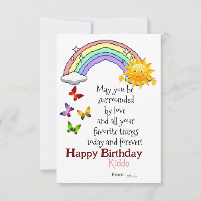 Kid Birthday-platta kort (Framsida)