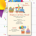 Kid Birthday Tåg Inbjudningar<br><div class="desc">Skutt ombord! Födelsedagen Tåg är på väg till era gäster i party och ger lycklig nyheter om en roligt och en färgstark Födelsedagsfest framåt! Den ursprungliga illustrationen på detta söta kort är fylld med vita bilar, presenter, kakor, ballonger och söta djur från tåg. Gästerna kommer att veta att de är...</div>