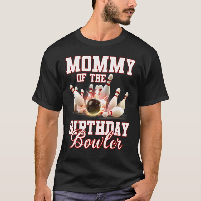 Kid Bowling Party Mamma Bowlareare födelsedagen T Shirt (Framsida)