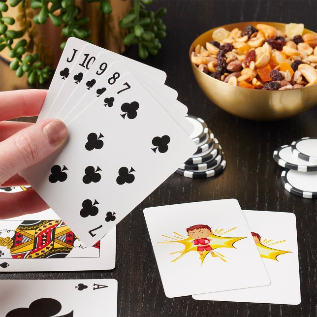 Kid Boxare i Röda Handskar och Shorts Casinokort (Skapare uppladdad)