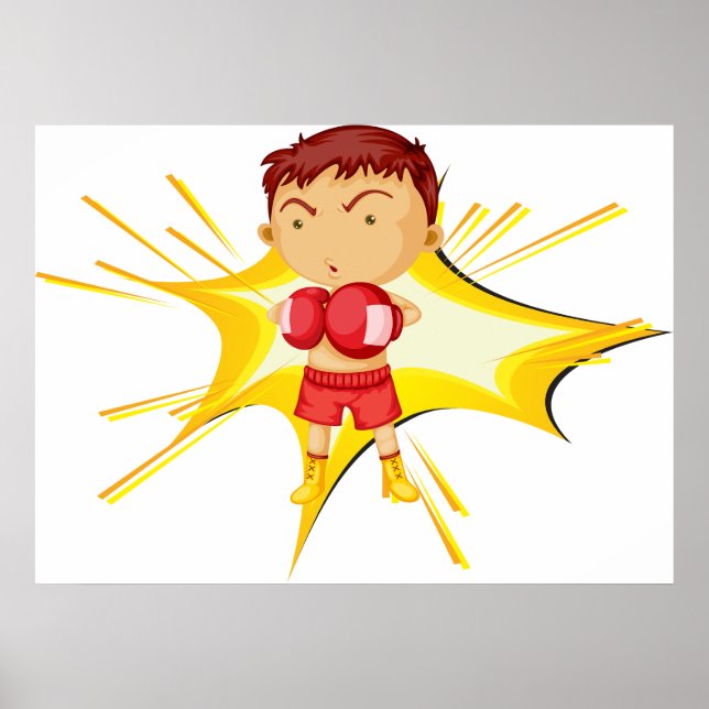 Kid Boxer i Röda handskar och Kort Poster (Framsidan)