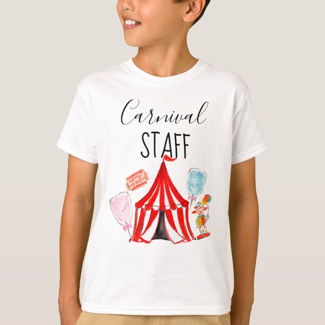 Kid Carnival-personalens skjortcirkus födelsedagsd T Shirt (Framsida)
