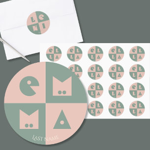 Kid child baby 4 brev namn etikett märkre Sticker