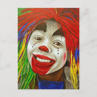 Kid Clown Painting Vykort
