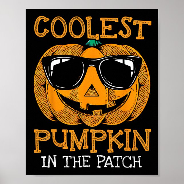Kid Coolest Pumpkin in Patch Småbarn Kids Boys Poster (Framsidan)