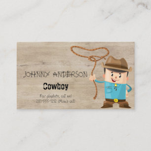 Kid Cowboy-Affärskort för pojkens speldatum