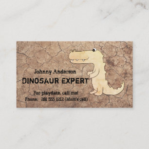 Kid Dinosaur Expert Affärskort för pojkens speld