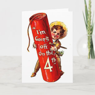 Kid Firecracker Joke 4:e Vintagen Postcard Art Kort