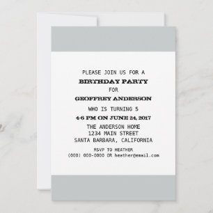 Kid-Födelsedagsfest-mall Inbjudningar