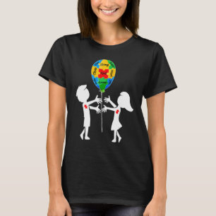 Kid för Autism Awareness Brother Sister Puzzle Bal T Shirt