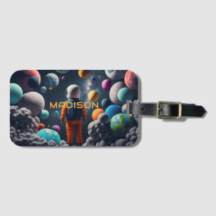 Kid för eget namn för Fantasy Space Bagagebricka