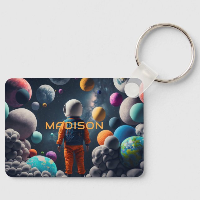Kid för eget namn för Fantasy Space Nyckelring (Framsida)