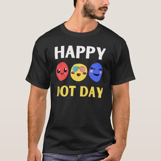 Kid för färgade prickar från lycklig Internationel T Shirt (Framsida)