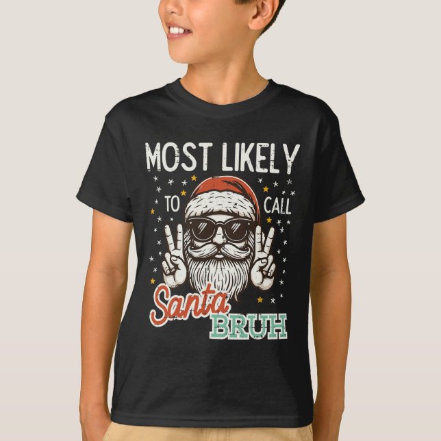 Kid för jultomten Bruh Julafton Manar Kid T Shirt (Framsida)