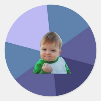 Kid för lyckade runt klistermärke