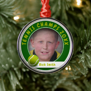 Kid-foto Tennisschampar 20XX Julgransprydnad Metall