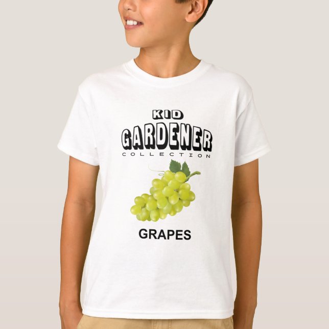 Kid Gardener Collection Grapes (Grönt) T Shirt (Framsida)