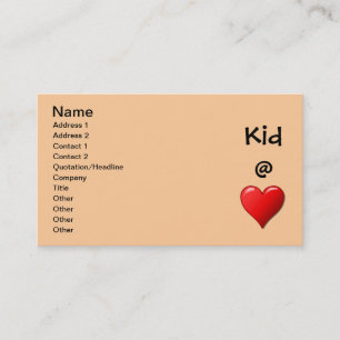 Kid @ Heart-Affärskortet Visitkort