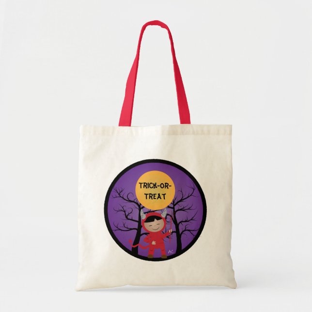 Kid i Djävulen Costume Trick-or-Treat Bag Tygkasse (Framsidan)