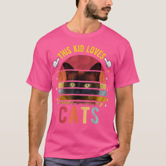 Kid Kärlek Cats Boys och Girls Cat Gift T Shirt