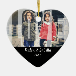 Kid Kärlek med DIY Photo och Text Julgransprydnad Keramik