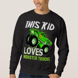 Kid Kärlek Monster Lastbilar Boy Girl Matching Fa Lång Ärmad Tröja