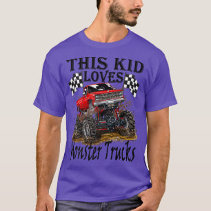 Kid Kärlek Monster Lastbilar Boys Girls T Shirt