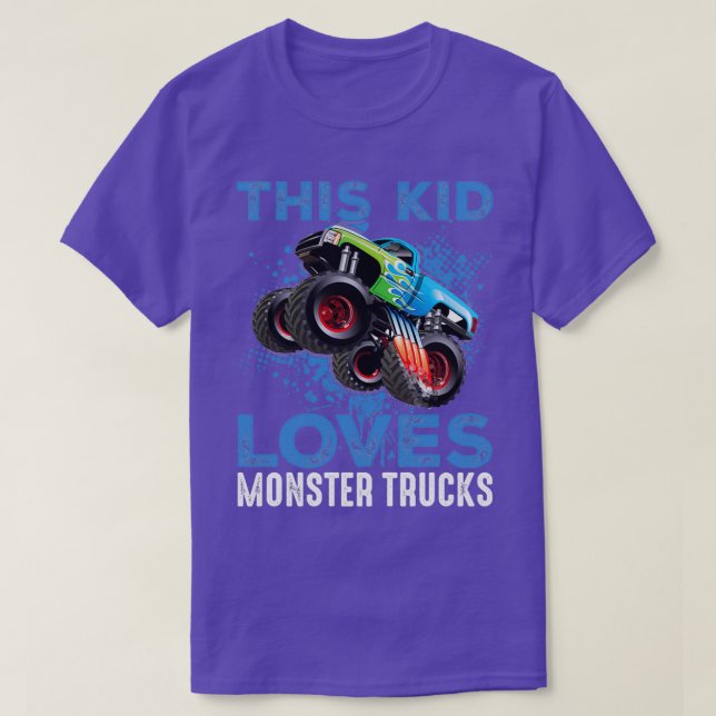 Kid Kärlek Monster Lastbilar T Shirt (Design framsida)