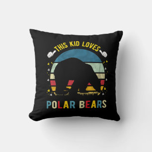Kid Kärlek Polar Bears Boys och Girls Animal Lover Kudde