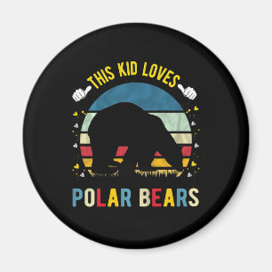 Kid Kärlek Polar Bears Boys och Girls Animal Lover Magnet
