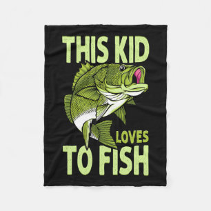 KID Kärlek to Fish Fishing Kid Fleecefilt