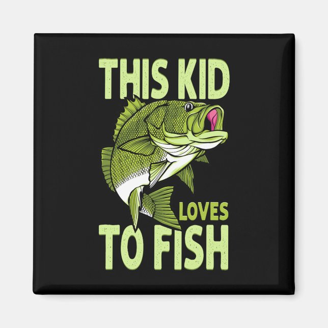 KID Kärlek to Fish Fishing Kid Magnet (Framsidan)
