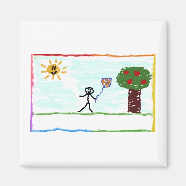 Kid leker med drake magnet (Framsidan)