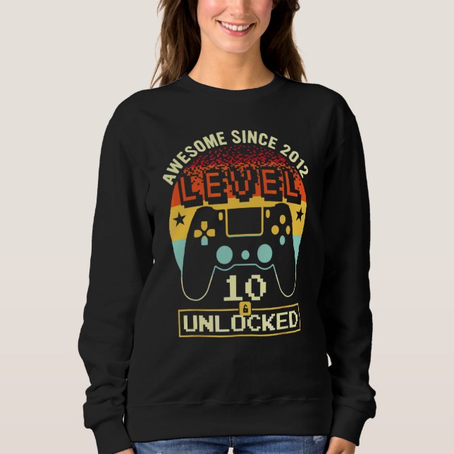 Kid Level 10 Olåst Fantastisk sedan 2012 10th Birt T Shirt (Framsida)