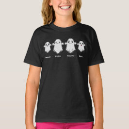 Kid Mamma Pappa 4 Personers Spökfamilj Halloween T Shirt