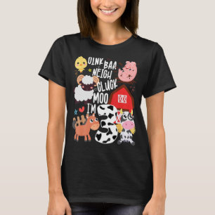 Kid Oink Baa Neigh Cluck Moo Im 3 Födelsedagsfest T Shirt