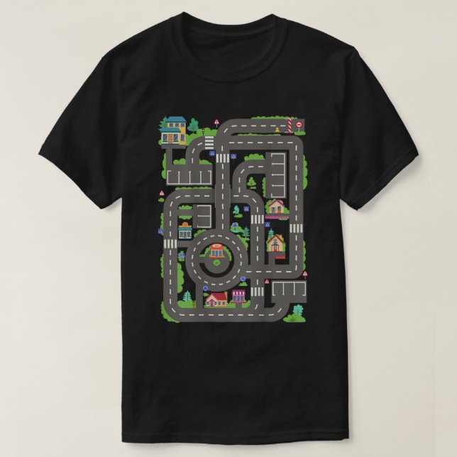 Kid Play-bilar på Tävling-baksätet Pappa Mat Far D T Shirt (Design framsida)
