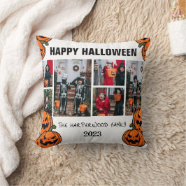 Kid pumpkin jack-o-lantern Halloween Photo Collage Kudde