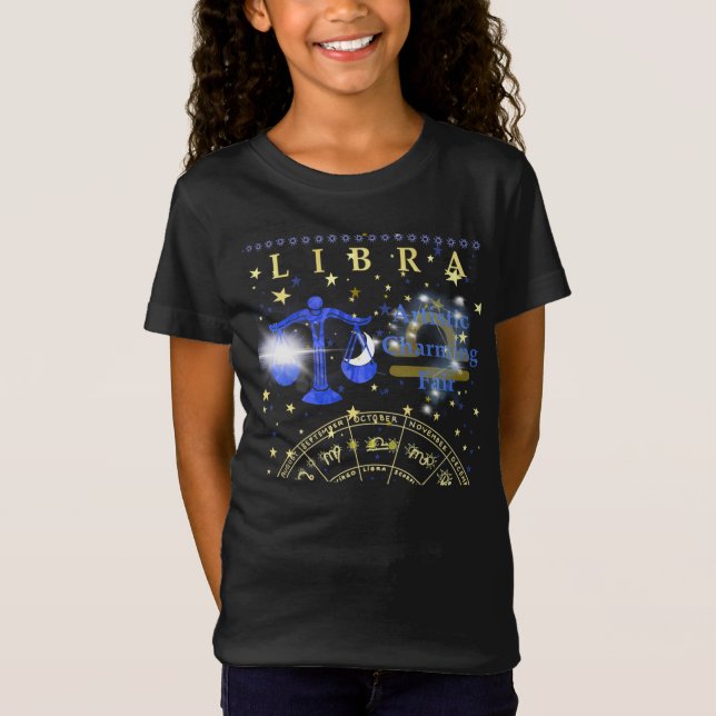 Kid Retro Libra Zodiac Traits T-Shirt (Framsida)