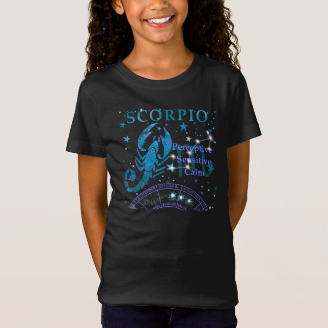 Kid Retro Scorpio Zodiac Traits T-Shirt (Framsida)