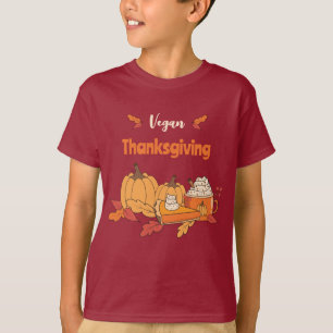 Kid Vegan Thanksgiving Maroon T-Shirt