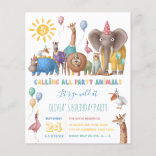 Kid Vild Party Animal Safari Birthday Call