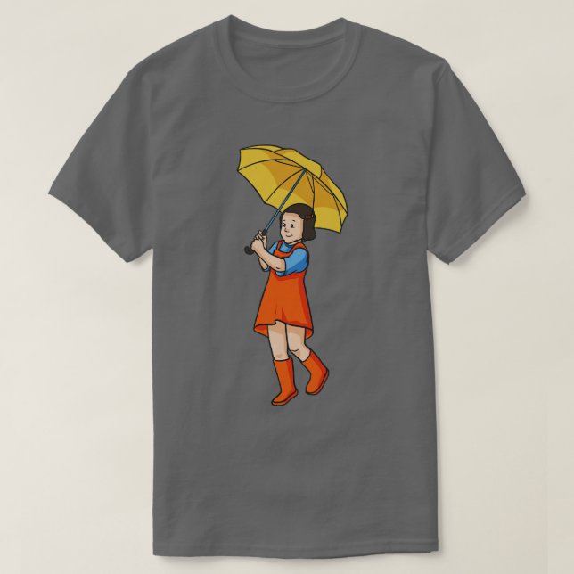 Kid with Parbrella Rain Kids with Parbrella T Shirt (Design framsida)