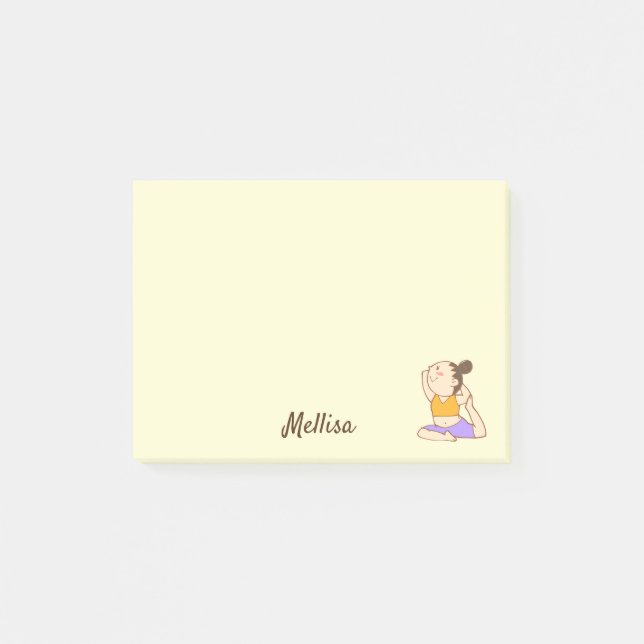 Kid Yoga-stretchningar DIY Ditt Namn Post-it-lappa Post-it Block (Framsida)