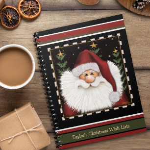 Kidas önskelista för Grönten Cute Santa Red Anteckningsbok