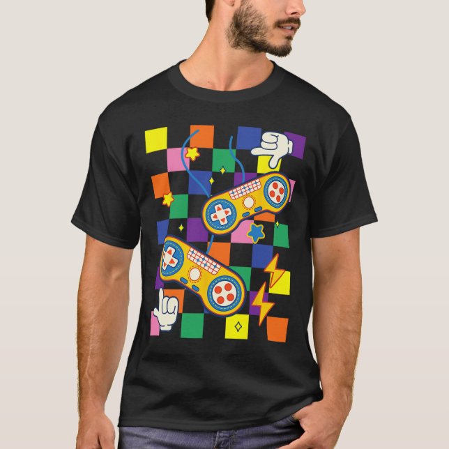 Kidcore-estetisk tyg-videospel-lappar Alt Kl T Shirt (Framsida)