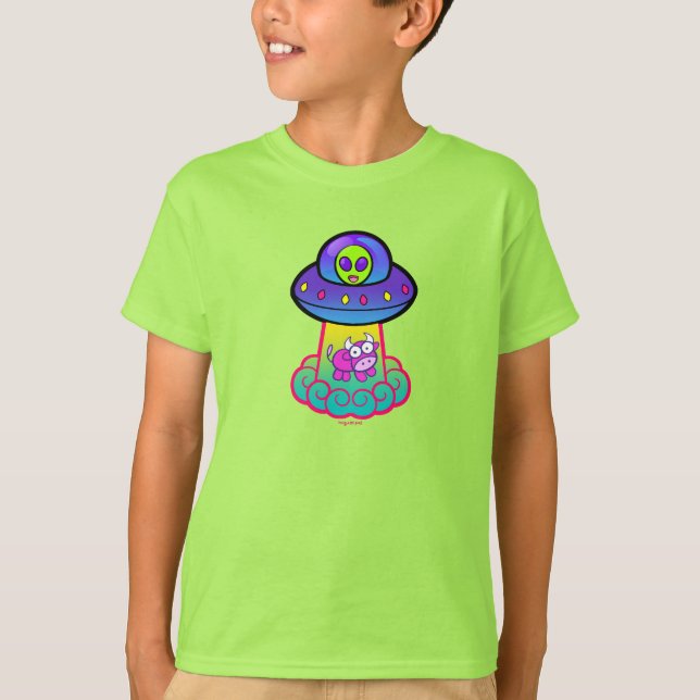Kidcore UFO Cute Kawaii T Shirt (Framsida)